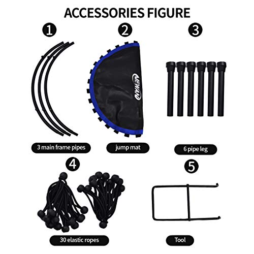 Newan-40-Silent-Fitness-Mini-Trampoline-Indoor-Rebounder-for-Adults-Best-Urban-Cardio-Jump-Fitness-Workout-Trainer-Covered-Bungee-Rope-System-Max-Limit-330-lbs