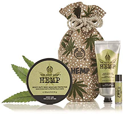 Winter Protection Hemp Expert Moisture Pouch - Hand Protector (100ml) Body Moisturiser (200ml) Lip Care (4.2g)