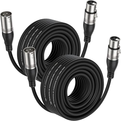 EBXYA XLR Mikrofonkabel 15m 2er-Pack für Studio, Live & DMX