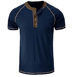 Men's Fashion Henley Shirt Classic Short Sleeve