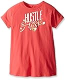 Under Armour Girls' Hustle and Heart Short Sleeve T-Shirt, Harmony Red/White, Youth Small