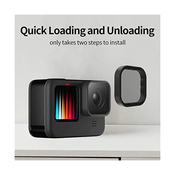 TELESIN 4 Pack filter CPL ND8 ND16 ND32 für GoPro Hero 11 Hero 10 Hero 9 Schwarz, Neutraldichte- und Polarisationsfilter-Kit Objektivschutz für Go Pro 11/10/9 Zubehör – Bild 7