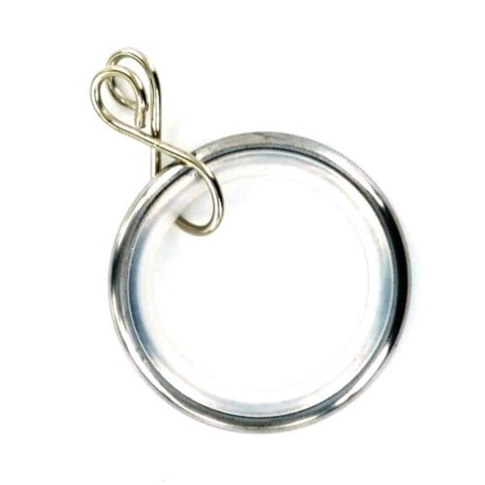 Merriway BH03210 (8 Pcs) Silent Running Metal Curtain Drapery Pole Rod Rings with Loose Eye, Inner Diameter 32mm (1.1/4 inch) Outer Diameter 42mm (1.5/8 inch) Chromed - Pack of 8 Pieces