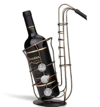 Mohan Jodero Antique Elegant Handicraft Metal/Iron Trumpet Shaped Wine/Alcohol/Beer Bottle Holder/Stand (Golden)