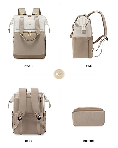 LOVEVOOK Women's Large Laptop Backpack with Laptop Compartment 17 Inch Travel Backpack Women's Waterproof Large Handbag Backpack Travel School Bag Modern Business Hand Luggage for Travel Holiday Office