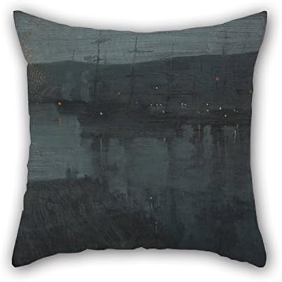 16 X 16 Inches / 40 By 40 Cm Oil Painting James McNeill Whistler - Nocturne In Blue And Gold- Valparaiso Throw Cushion Covers Both Sides Ornament And Gift To Car Lounge Bf Home Office Dance Room R