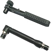 BOLWHAO 90 degree Right Angle 1/4-Inch L-shaped Socket Wrench Mini Wrench Screwdriver Bit and Socket tool 2 pieces