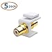 Cable Matters 5-Pack Gold-Plated RCA Keystone Jack Inserts in White