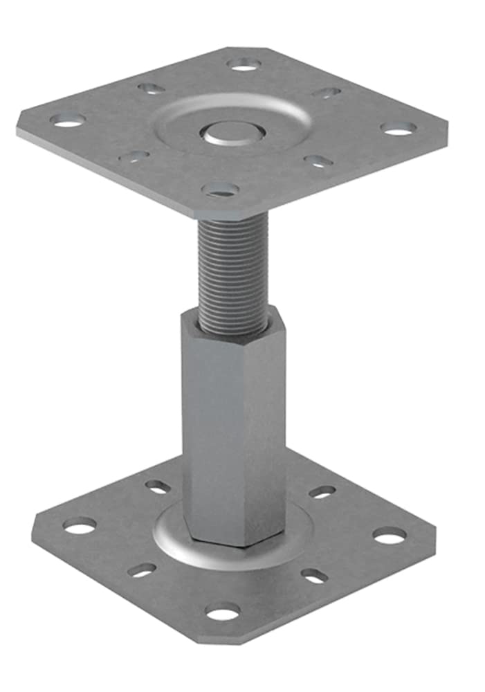 Heavy Duty Galvanised Adjustable 100-150mm Elevated Post Base Support for Pergola Terrace Gazebo (100mm x 130mm)