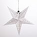 WPKLTMZ Paper Star Lantern Lampshade Hanging Christmas Xmas Day Decoration for LED Light Wedding Birthday Party Home Decor 8 Pcs 28cm Hollow Out Design (Lights not Included) (Silver)