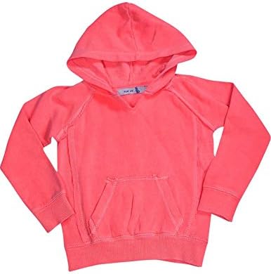 Play Six - Little Girls' Long Sleeve Hooded Sweatshirt, Neon Orange 31726-6
