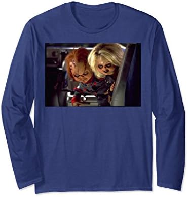 Unisex Bride of Chucky Tiffany & Chucky Stare at Ground Long Sleeve XL: Navy