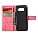 Auroralove Luxury Handmade Bling Rhinestone Soft Slim Flip Stand Wallet Case for Samsung S8 Plus Flower Butterfly PU Leather Case for Girls Women-Black