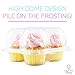Chefible 4 Cupcake Container - Set of 12 | Four Cavity Plastic Disposable Cupcake Box, High Dome, Extra Sturdy and Stackable!