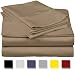 True Luxury 1000-Thread-Count 100% Egyptian Cotton Bed Sheets, 4-Pc King Taupe Sheet Set, Single Ply Long-Staple Yarns, Sateen Weave, Fits Mattress Upto 18'' Deep Pocket