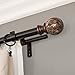 Decopolitan 30023-36BR Marble Ball Double Telescoping Drapery Rod Set, 36 to 72-Inches, Brown