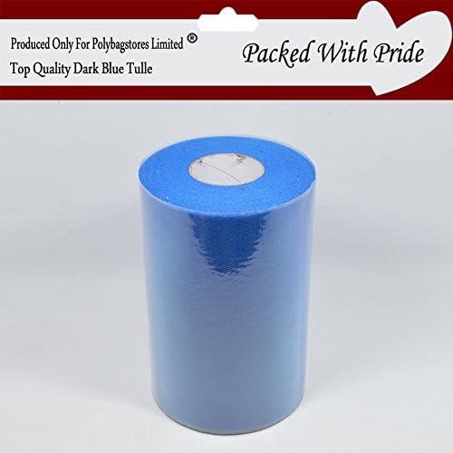 tulle 100 Yards of 6” Wide - DARK BLUE Tutu Wedding Fabric Netting - 35 Colours - This is Factory Packed on a roll