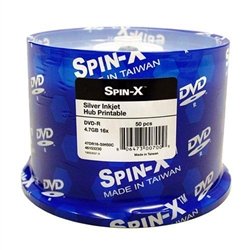 Prodisc 16X DVD-R Silver Inkjet Hub Printable 500 Pack in Cakebox by Spin-X