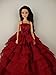 Deep Red Gown with Layers of Ruffle Details Made to Fit Barbie Doll