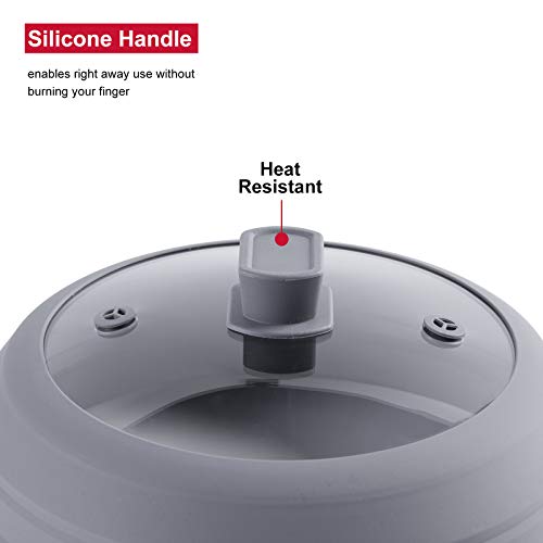 Microwave Oven Food Plate Cover, Non Plastic Silicone Glass Splatter Guard, BPA Free Collapsible