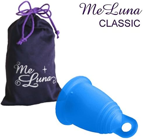 Meluna Classic Menstrual Cup with Ring Handle (XL, Blue)