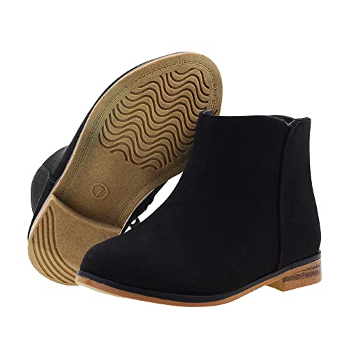 FLYFUPPY Girls Boots Ankle Boots for Girls Side Zipper Short Suede Booties Fashion Boots for Toddler/Little/Big Kids