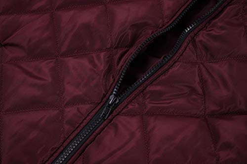 image for PASLTER Mens Bomber Jacket Diamond Quilted Varsity Jackets Lightweight