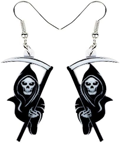 Acrylic Halloween Death Reaper Earrings Drop Dangle Fashion Jewelry for Women Girls Gift Charms