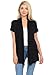 Pastel by Vivienne Women's Short Sleeve Open Front Vest X-Large Black
