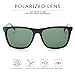 IALUKU Retro Driving Polarized Sunglasses for Men Square Metal Frame UV Protection (Black-Green, 60)