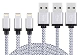 Cablex bc-53-cable Omitech 6' Nylon Braided Charging Cable Charger, 8-Pin Lightning to USB Cable Cord Compatible with iPhone 7/7 Plus/6/6s/6 plus/6s Plus, iPhone 5/5s/5c, etc. - White - 3 Piece