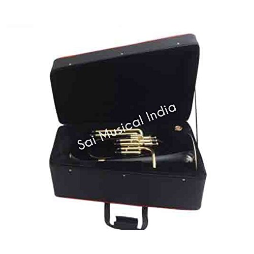 Queen Brass Euphonium Black lacquered and Brass polished Bb 3 valve with hard case - Thumbnail 4