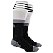 adidas Elite Traxion Soccer Socks, Black/White/Aluminum 2, Large/Men's 9-13/Women's 10-12