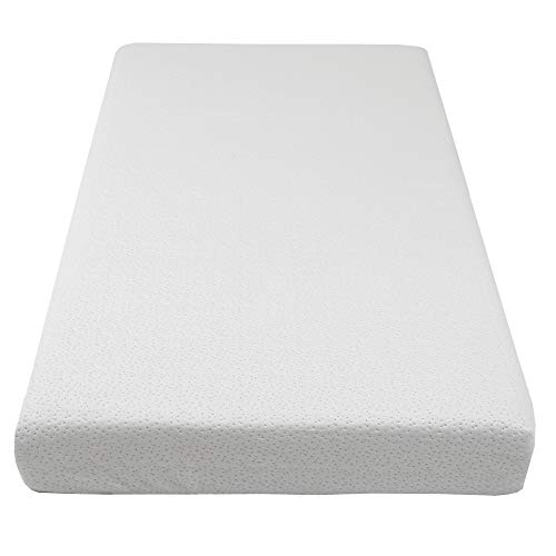 Clevr Premium Gel Memory Foam Baby & Toddler Crib Mattress with Waterproof Ultra Soft Bamboo Fabric Cover, Removable Washable White Cover