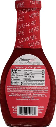 SKINNYGIRL SUGAR FREE GLUTEN FREE SALAD DRESSING, RASPBERRY VINAIGRETTE, 8 OUNCE