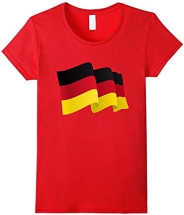 Womens German Flag T-Shirt Medium Red