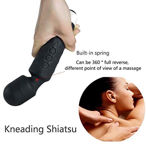 Wand Massager for Body Massage-Mini, Quiet, Waterproof-8 Powerful Speeds - 20 Modes - Great for Therapeutic Muscle Aches and Sports Recovery-Relaxation - Thumbnail 2