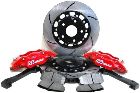 RacingBrake Front &amp; Rear 4/2 POT Two Piece Big Brake Upgrade Kit for Nissan 350Z Z33 02-08, Infiniti G35 02-07 NON SPORT