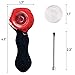 Unbreakable Honeycomb Silicone Straw with Clean Cover and Decorative Bowl Inside (Black) (Black) (Red and White)