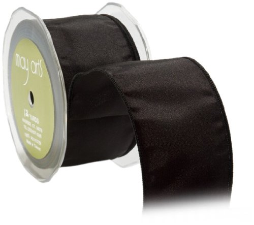 May Arts 2-Inch Wide Ribbon, Black Taffeta