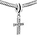 LovelyCharms Cross Dangle Charm Beads For Bracelets (White)