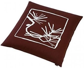 Iki Japanese Floor Cushion; Zabuton Meditation Cushion, Made in Kyoto Japan, Set Matsu-Brown