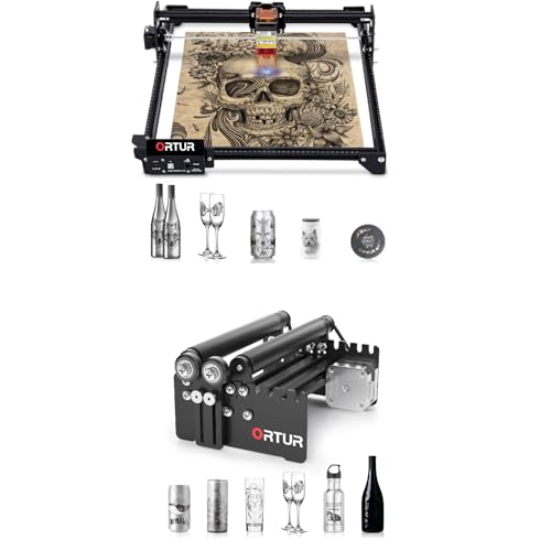 ORTUR Laser Master 2 S2 LU2-2, 2100mW Laser Engraver Machine and ORTUR Laser Rotary Roller Laser Class 4