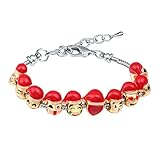 Bracelets for Teen Girls MANBARA Beaded Bracelet Cute Emoji Charm Bracelet for Kids Adjustable Length Heart Enamel Faces Christmas Birthday Jewelry Gifts