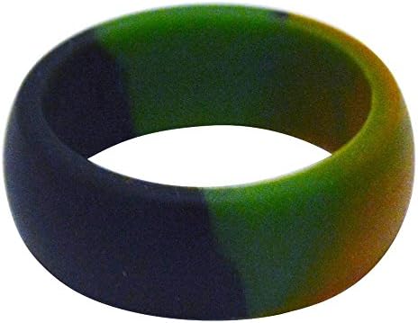 [Camo] Men's 9mm Silicone Wedding Ring by Rubber Diamonds - Great Replacement Ring for Active Lifestyles - Work, Fitness, Military (15)
