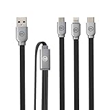 Lightning Cable, Hizek 3 in 1 Multiple Charging Cable 3.3ft 8 Pin Lightning+ Micro USB+ Type C USB for iPhone 7/6/5, Galaxy S3/S4/S5/S6/S7 Edge/S8,Nexus 6P/5X, etc.