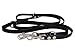 Black 6 Way European Multifunctional Leather Dog Leash, Adjustable Schutzhund Lead 49