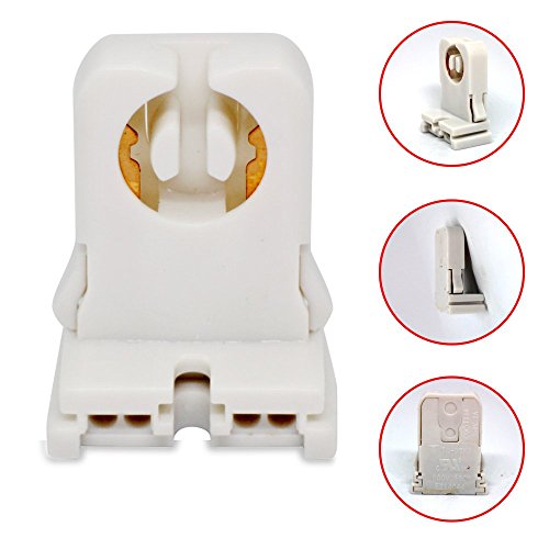 T8 LED Fluorescent Tube Lamp Holder Tombstone , Non-shunted Turn-type G13 Base , Medium Bi-Pin Socket , for LED Fluorescent Tube Replacements Turn-Type Lampholder Pack of 20