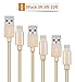 iPhone Charging Cable Novtech 3pack 3ft 6ft 10ft Durable Nylon Braided Lightning Cable for iPhone 7 7 Plus 6s 6s Plus 6 6 plus 5s 5c 5 iPad Air iPad mini iPod (gold)