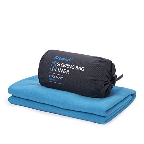 Browint Coolmax Sleeping Bag Liner, Travel and Camping Sheet Coolmax, Stretchy Jersey Travel Sheet for Hotels, Moisture Wicking Sheets, Super Soft